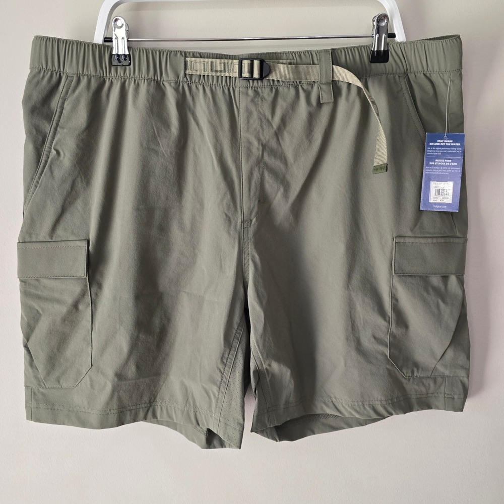 Huk Creekbed Cargo Shorts Mens XXL Olive Green Fishing Hiking H2000204 New